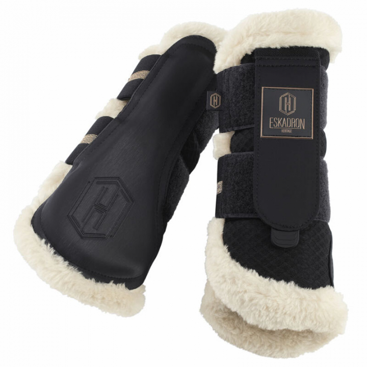 Brushing Boots Mesh Fauxfur Heritage Schwarz in der Gruppe Pferdezubehör & Pferdebedarf / Beinschutz & Hufschutz / Springgamaschen bei Equinest (555257663290BA_r)
