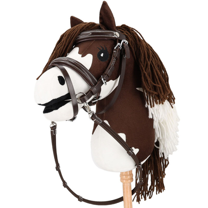 Trense für Steckenpferd Luxury Stitched Dunkelbraun in der Gruppe Steckenpferde & Spielzeugpferde / Zubehör für Steckenpferde bei Equinest (5616DBR0DBR)