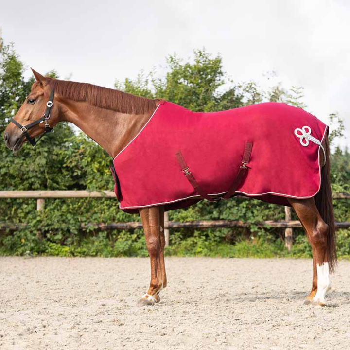 Fleecedecke Ornament Bordeaux/Silber in der Gruppe Pferdedecken / Fleecedecken bei Equinest (6014BOZI145WN_r)