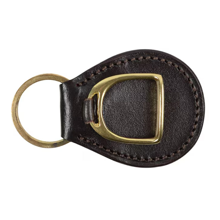 Schlüsselanhänger HS Stirrup Plate Braun/Gold in der Gruppe Reitbekleidung / Accessoires bei Equinest (603521GD)