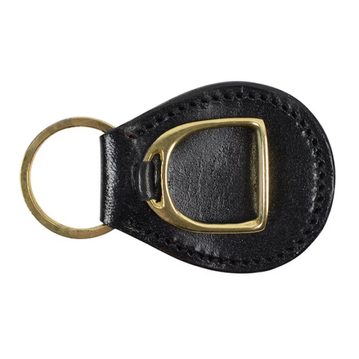 Schlüsselanhänger HS Stirrup Plate Schwarz/Gold in der Gruppe Reitbekleidung / Accessoires bei Equinest (603523BAGO)