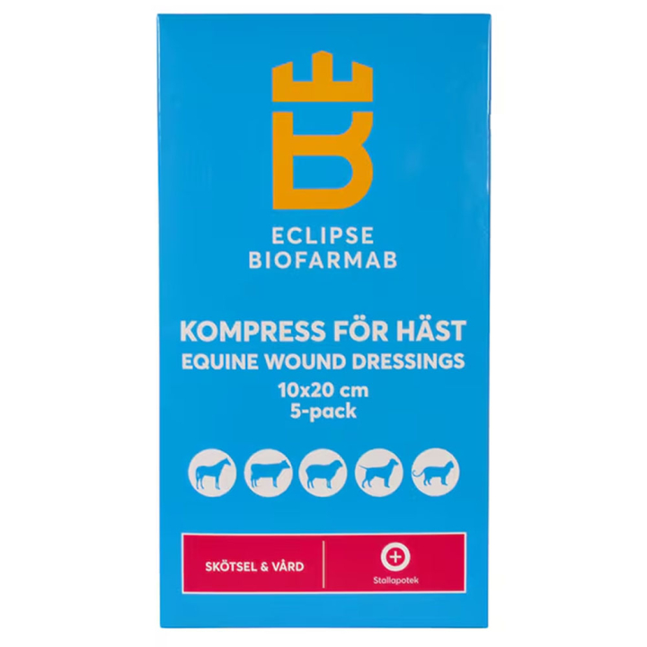 Sterile Kompressen für Pferde 5er-Pack Weiß 10x20 cm in der Gruppe Pflegeprodukte / Wundheilung & Salben / Wundenreinigung bei Equinest (603554WH-10x20)