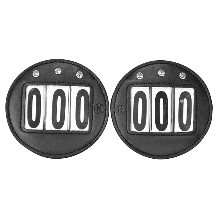 Nummernschild HS Vegan Leather Strass 2-pack Schwarz in der Gruppe Pferdezubehör & Pferdebedarf / Zubehör / Startnummern bei Equinest (603803BA)