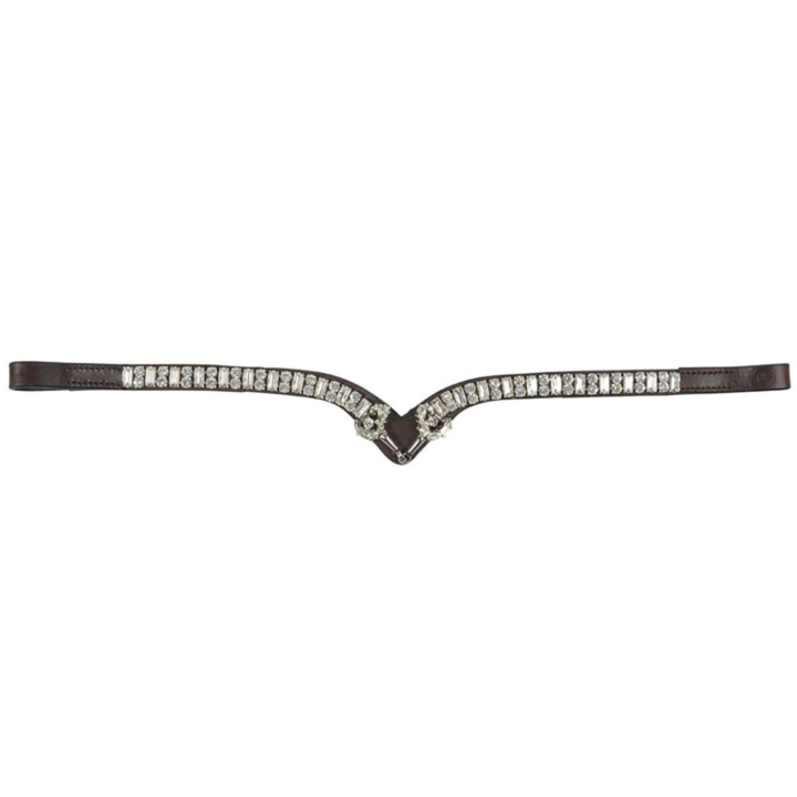 Stirnriemen HS Gebiss Strass Braun in der Gruppe Pferdezubehör & Pferdebedarf / Zaumzeug & Stirnriemen / Stirnriemen bei Equinest (604365BR_r)