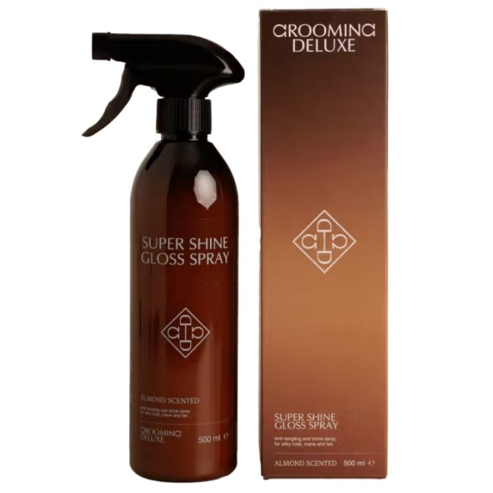 Fellglanz Super Shine Gloss Spray Almond 500ml in der Gruppe Pflegeprodukte / Fellpflege / Fellglanz bei Equinest (72113BE-500)