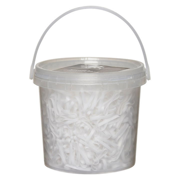 Gummibänder Silikon 1500 Stück HG Weiß in der Gruppe Pflegeprodukte / Mähnengummis und Schleifen bei Equinest (72494WH)