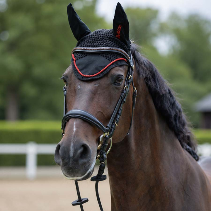 Haube Sports Line Schwarz/Rot in der Gruppe Pferdezubehör & Pferdebedarf / Fliegenhauben bei Equinest (7300027BARE_r)