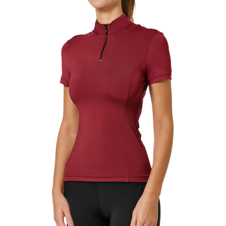 Trainingstop ES UV Protection Short Sleeve Bordeaux in der Gruppe Reitbekleidung / Langarm- & Kurzarm-Shirts / T-Shirts bei Equinest (734020642758WN_r)