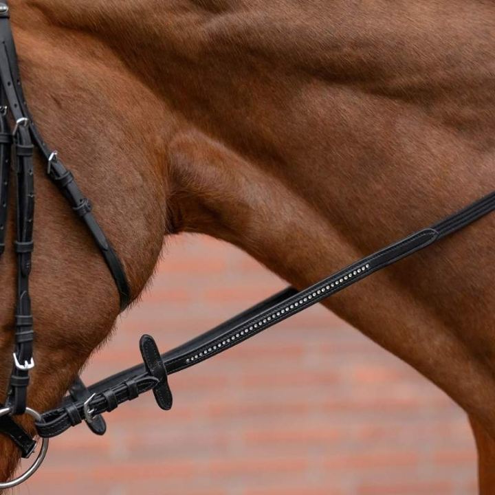 Gurtzügel Diamond Schwarz in der Gruppe Pferdezubehör & Pferdebedarf / Zügel / Gewebte Hilfszügel bei Equinest (8139801PBA_r)