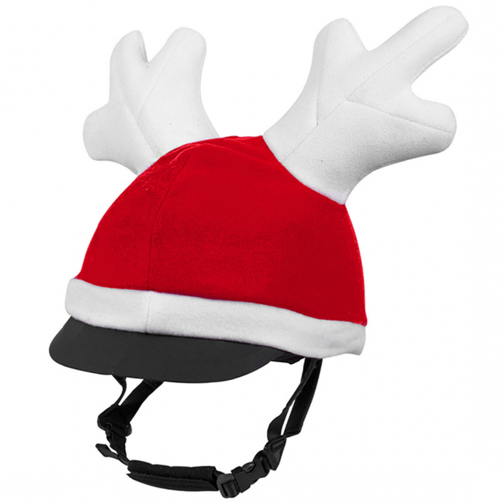 Helmüberzug Weihnachtsgeweih Rot/Weiß in der Gruppe Reitausrüstung / Reithelme / Reithelmzubehör bei Equinest (8318REWH)