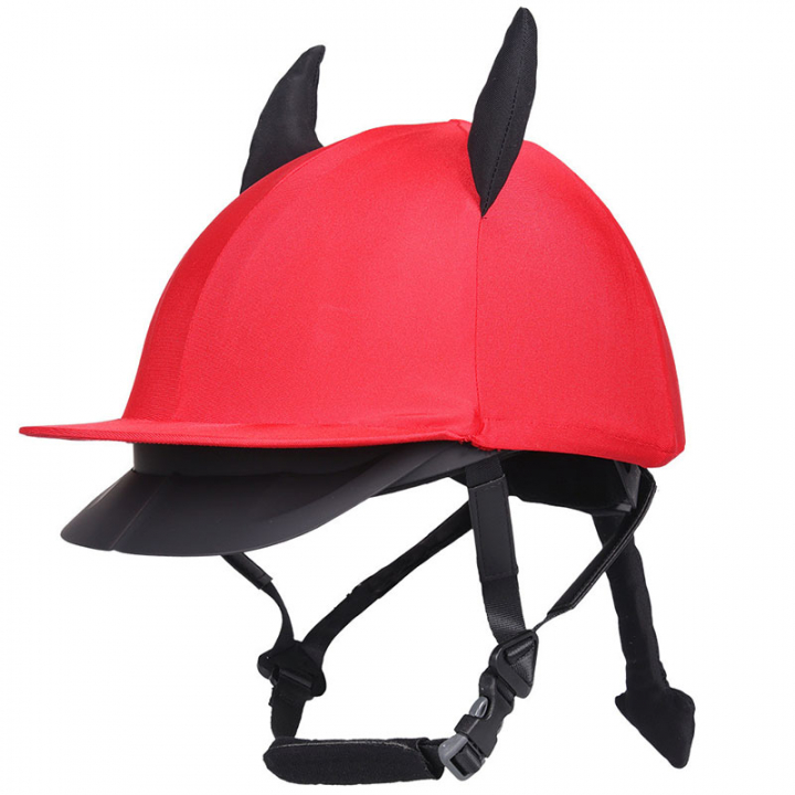 Helmüberzug Halloween Devil Rot/Schwarz in der Gruppe Reitausrüstung / Reithelme / Reithelmzubehör bei Equinest (8548DEVRE)