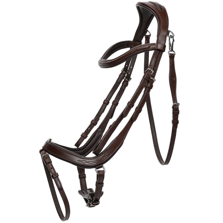 Anatomisches Trense Salerno Braun in der Gruppe Pferdezubehör & Pferdebedarf / Zaumzeug & Stirnriemen / Trensen bei Equinest (9106BR3BR_r)