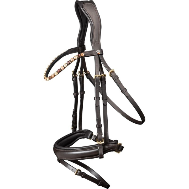Dressurtrense X-Line Goldheart Braun in der Gruppe Pferdezubehör & Pferdebedarf / Zaumzeug & Stirnriemen / Kandarenzaum & Dressurtrensen bei Equinest (9576430PBR_r)