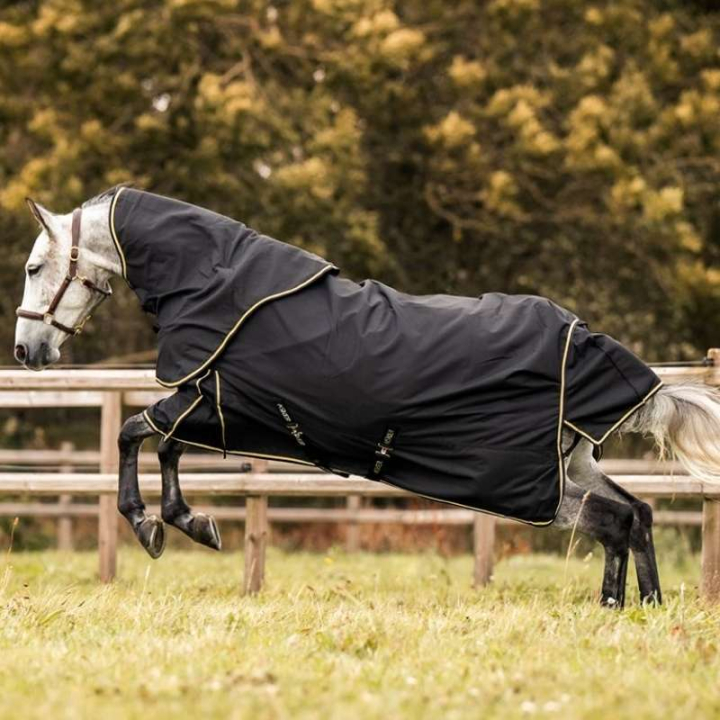 Übergangsdecke mit Halsteil Tunout Plus 100g 1200D Schwarz in der Gruppe Pferdedecken / Outdoordecken / Übergangsdecken bei Equinest (AS005901115BA_r)
