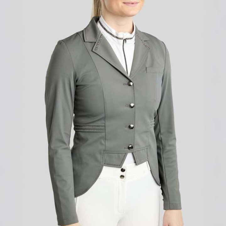 Kurzer Frack MoKylie Softshell Gun Metal Crystals Grau in der Gruppe Reitbekleidung / Turnierjackets bei Equinest (COAT2670634GR_r)
