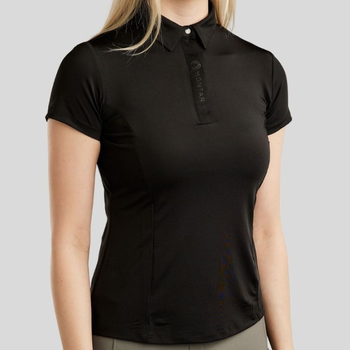 Poloshirt Clubwear Schwarz in der Gruppe Reitbekleidung / Langarm- & Kurzarm-Shirts / Poloshirts bei Equinest (CW202414LBA_r)
