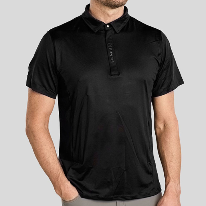 Herren Poloshirt Clubwear Schwarz in der Gruppe Reitbekleidung / Langarm- & Kurzarm-Shirts / Poloshirts bei Equinest (CW302414LBA_r)