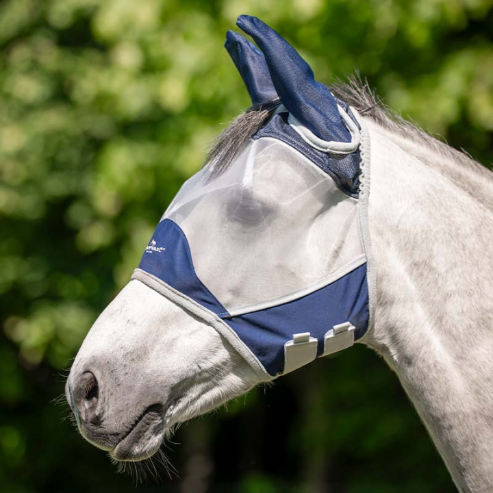 Fliegenhaube Shield Marineblau/Silber in der Gruppe Fliegenschutz / Fliegenhauben bei Equinest (DCHCN1BINASI_r)