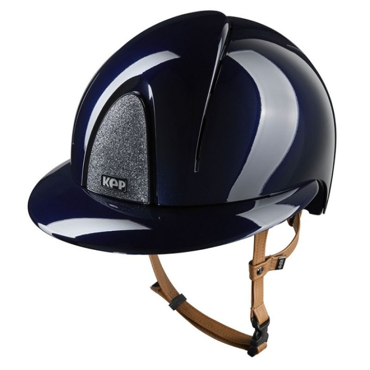 Reithelm Smart Nova Metal Polish Polo Star Beige Strap Marineblau/Silber in der Gruppe Reitausrüstung / Reithelme / Sonnenblende bei Equinest (E54371L0NASI_r)