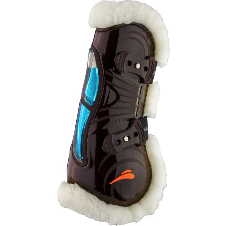 Tendon Boots eAirshock Fluffy Braun in der Gruppe Pferdezubehör & Pferdebedarf / Beinschutz & Hufschutz  / Springgamaschen bei Equinest (EAIRFLMASBR_r)