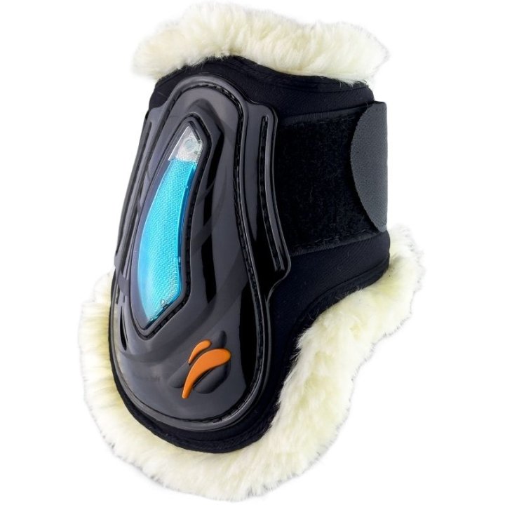 Streichkappen eAirshock Velcro Fluffy Schwarz in der Gruppe Pferdezubehör & Pferdebedarf / Beinschutz & Hufschutz / Streichkappen bei Equinest (EAIRRLNASVBA_r)