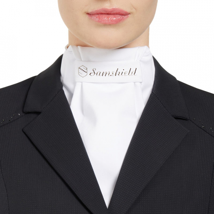 Plastron Crystal Weiß/Leichtes Chrom in der Gruppe Reitbekleidung / Accessoires / Reitkrawatte bei Equinest (PLACRYWH)