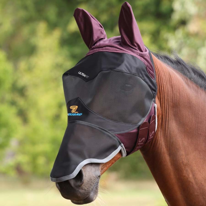 Fliegenmaske Deluxe with Ears & Nose Bordeaux in der Gruppe Fliegenschutz / Fliegenhauben bei Equinest (SH108712WN_r)