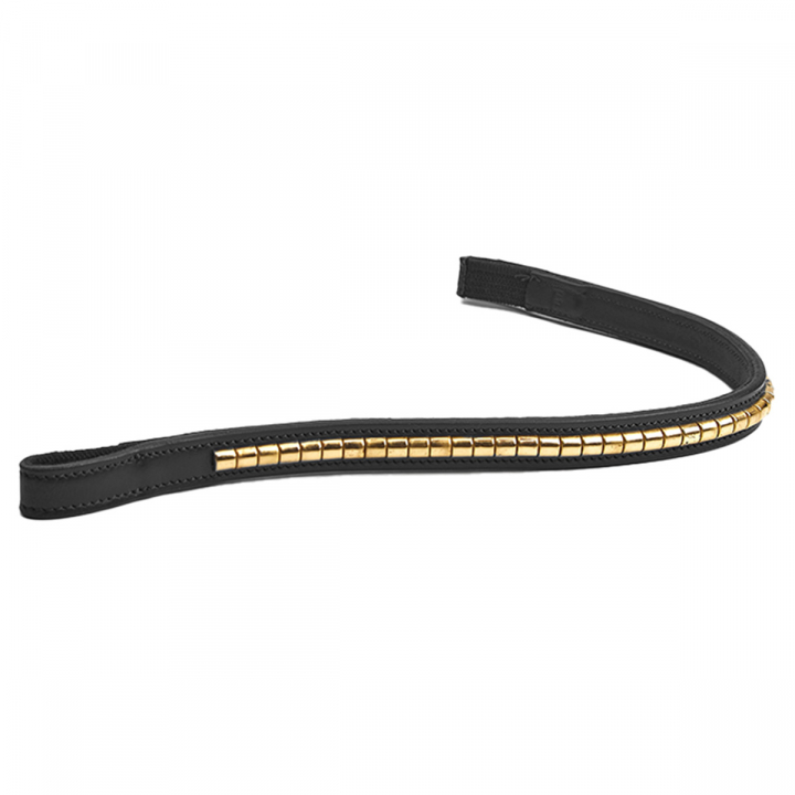 Stirnband Klinker Schwarz/Messing in der Gruppe Pferdezubehör & Pferdebedarf / Zaumzeug & Stirnriemen / Stirnriemen bei Equinest (SH512360BABRASS_r)