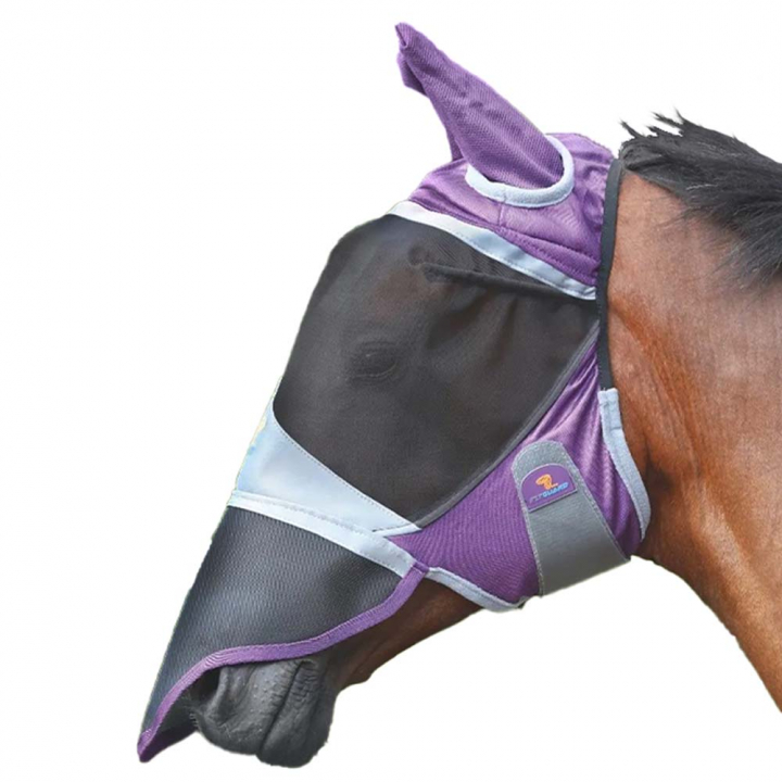 Fliegenmaske Deluxe mit Ohren & Nase Lila in der Gruppe Fliegenschutz / Fliegenhauben bei Equinest (SH6671Li_r)