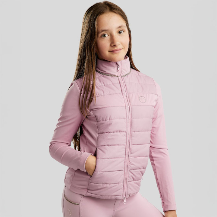 Hybridjacke Kinder/Junior MoLila Softshell Champagne Crystal Tape Candy Pink in der Gruppe Reitbekleidung / Jacken / Reitjacken bei Equinest (SL4625221PI_r)