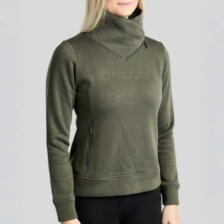 Sweatshirt MoNaja Crystals Forest Green in der Gruppe Reitbekleidung / Pullover & Fleecejacken bei Equinest (SW265009LFGR_r)