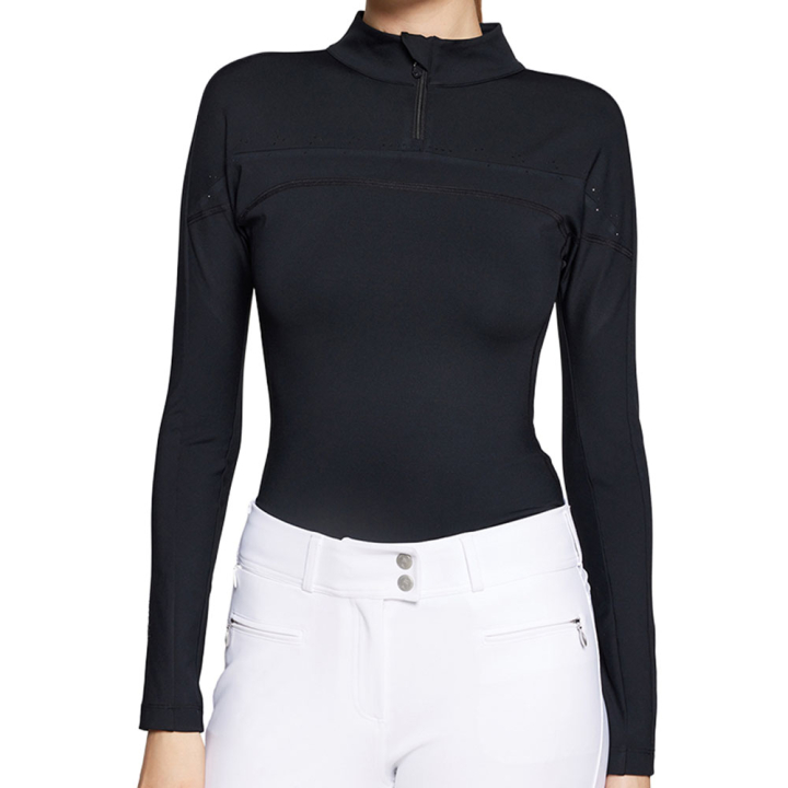 Funktionsshirt Amber 1/2 Zip Schwarz in der Gruppe Reitbekleidung / Pullover & Fleecejacken bei Equinest (WAMBRFW25BLKBA_r)
