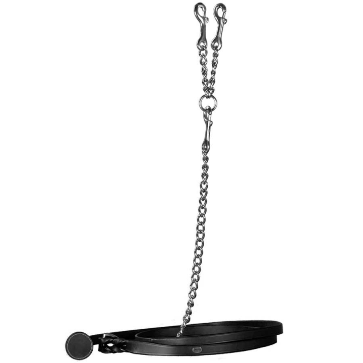 Kettenführstrick Leder WC Schwarz in der Gruppe Pferdezubehör & Pferdebedarf / Führstricke & Transportstricke / Lederstricke bei Equinest (WO10BSV)