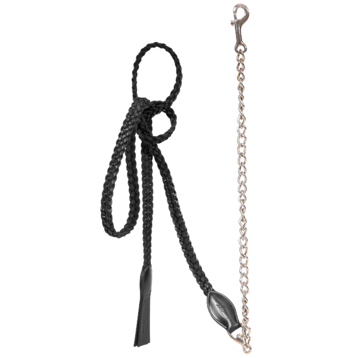 Kettenhalfter Plaited Leather WBD Schwarz in der Gruppe Pferdezubehör & Pferdebedarf / Führstricke & Transportstricke / Führketten bei Equinest (WO10FBLBA)