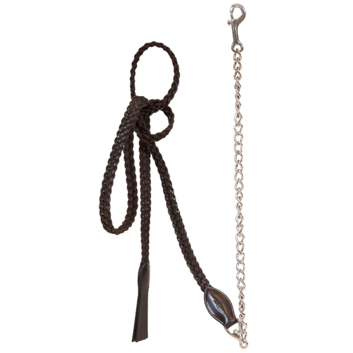 Kettenhalfter Plaited Leather WBD Braun in der Gruppe Pferdezubehör & Pferdebedarf / Führstricke & Transportstricke / Führketten bei Equinest (WO10FBRBR)