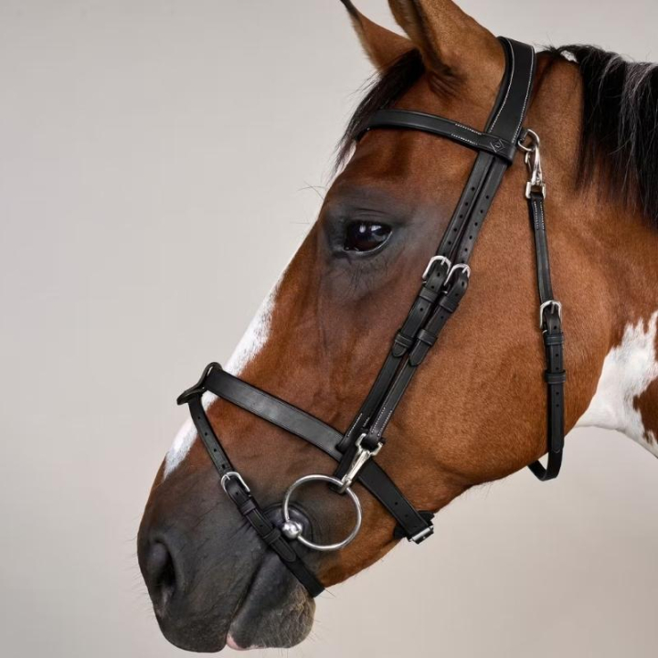 Trense Glatter Nasenriemen WC Schwarz in der Gruppe Pferdezubehör & Pferdebedarf / Zaumzeug & Stirnriemen / Trensen bei Equinest (WOJOGJSv_r)