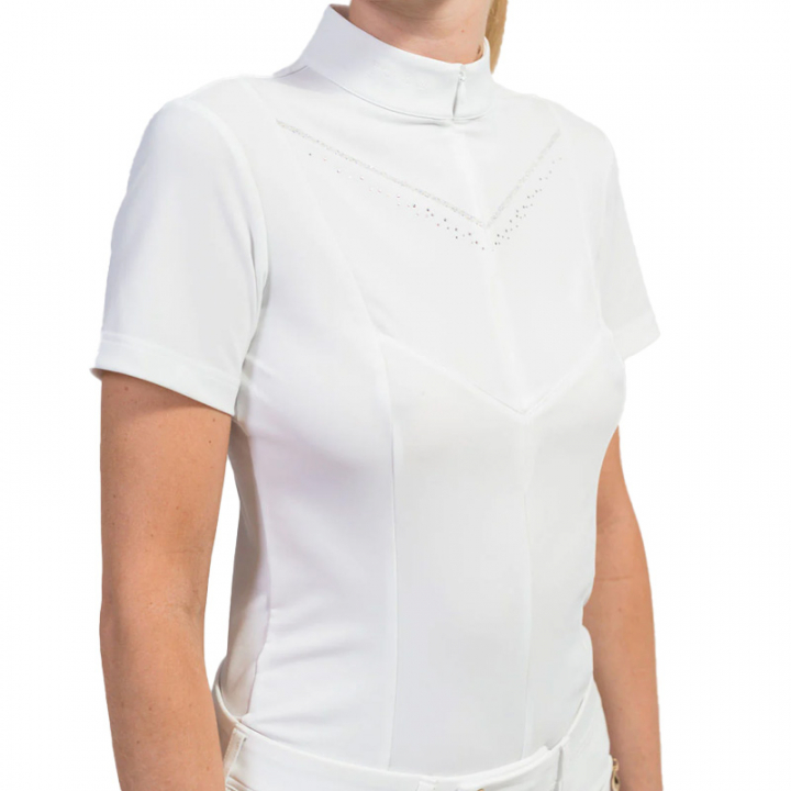 Turniershirt Scarlett Weiß in der Gruppe Reitbekleidung / Langarm- & Kurzarm-Shirts / Turniershirts bei Equinest (WSCARLETTWH)
