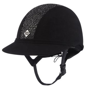 Reithelm SP8 Sparkly Plus Mikrovelours Schwarz/Schwarz Bling