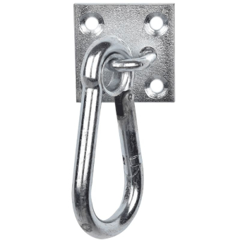 Karabinerhaken Plate Silber