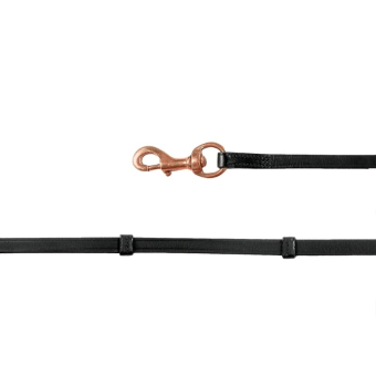 Islandzügel Snap Hook Schwarz/Roségold