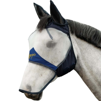 Fliegenhaube Pro med Öron och Nos Weiß/Marineblau