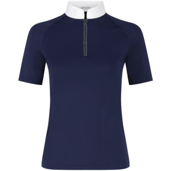 Turniershirt Classic Glitter Zipper Short Sleeve Marineblau
