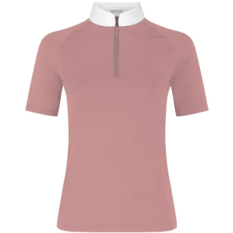 Turniershirt Classic Glitter Zipper Short Sleeve Altrosa