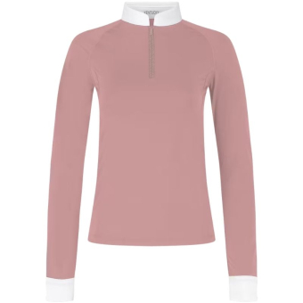 Turniershirt Classic Glitter Zipper Long Sleeve Altrosa