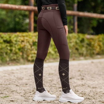 Reitleggings Kinder/Junior Ella Glam Full Grip Braun