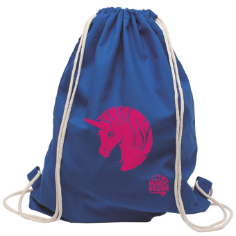 Drawstring Bag Unicorn Blau