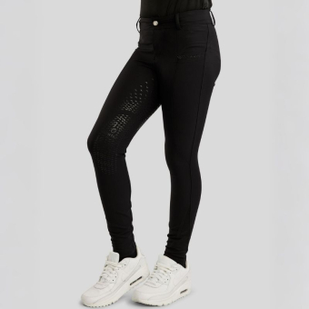 Reithose Kinder/Junior Crystals Full Grip Schwarz