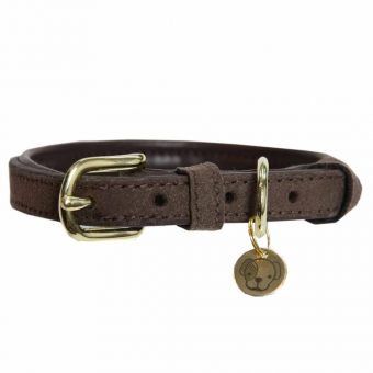 Hundehalsband Velvet Leder Braun
