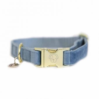 Hundehalsband Velvet Hellblau