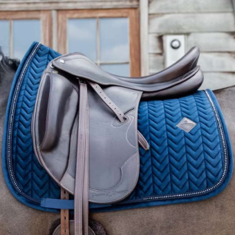 Dressurschabracke Samt Perlen Marineblau
